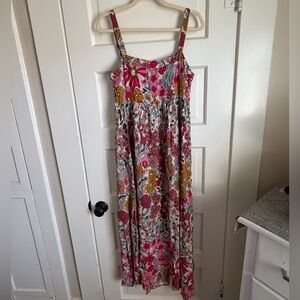 NATURAL LIFE Floral Maxi Dress - Pink, Yellow, Green